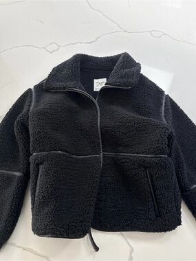 Abercrombie & Fitch Black Sherpa Jacket Sz XS